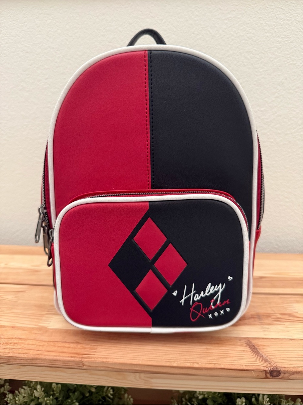 Harley Quinn Red and Black Mini Backpack